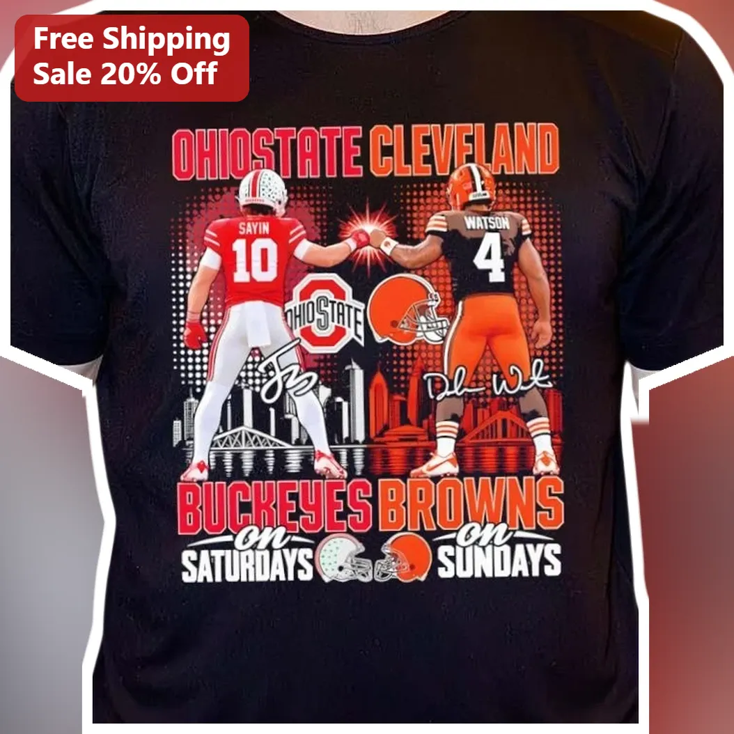 Ohio State Cleveland Buckeyes On Saturdays Browns On Sundays Tee