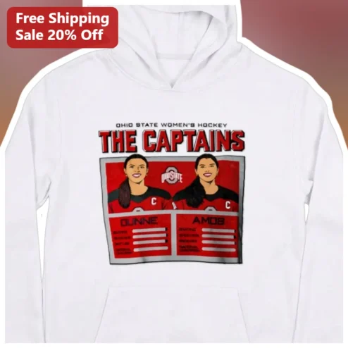 Ohio State Women's Hockey The Captains Hoodie OSU Buckeyes College Ice Hockey Fan Apparel