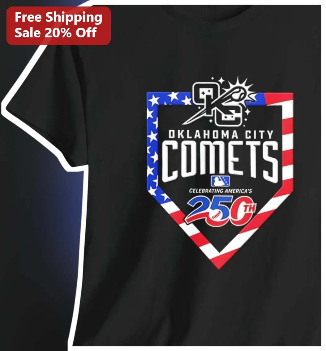 Oklahoma City Comets Celebrating America's 250th Anniversary Patriotic Baseball Tee