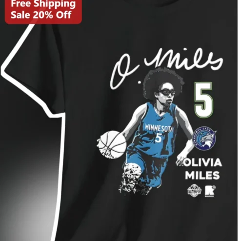 Olivia Miles Tee Minnesota Lynx WNBA Basketball Player Signature Graphic Shirt