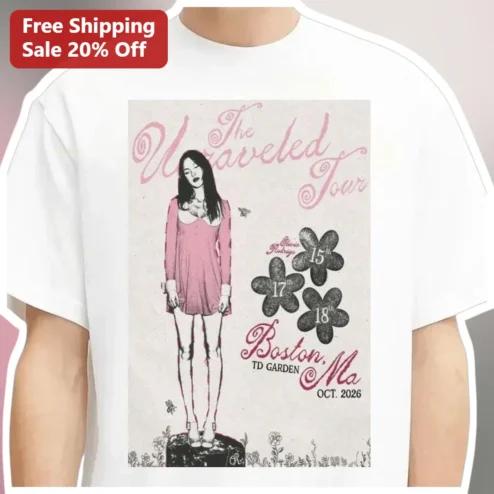 Olivia Rodrigo Boston TD Garden The Travelled Tour Vintage Concert Poster Graphic Tee