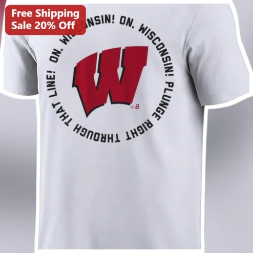 On Wisconsin Fight Song Lyrics Graphic Tee UW Madison Badgers Football Fan Gear available at our Chicago, Illinois warehouse