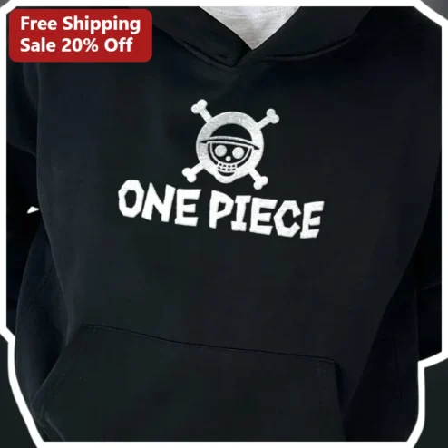 One Piece Straw Hat Pirate Logo Hoodie Anime Streetwear Merch Gift for Men Women