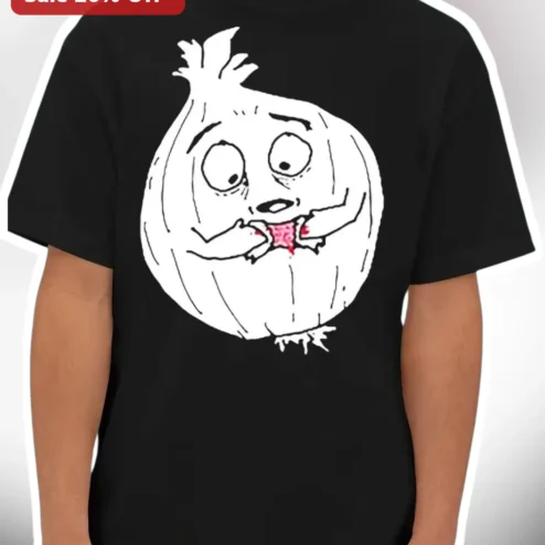 Onion Tee Adventure Time Style Minimalist Line Art Cartoon Character Graphic T-Shirt for Men Women