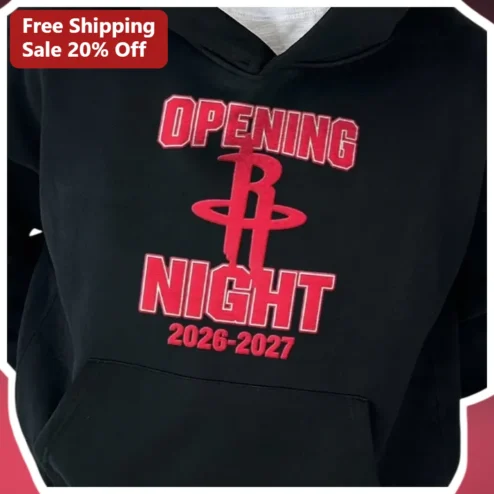 Opening Night 2026-2027 Hoodie Black Cotton Fleece Pullover for Men