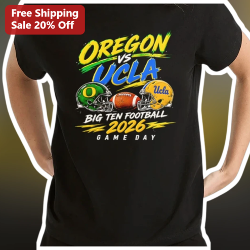 Oregon vs UCLA Big Ten Football Game Day Tee College Rivalry Shirt for Ducks and Bruins Fans