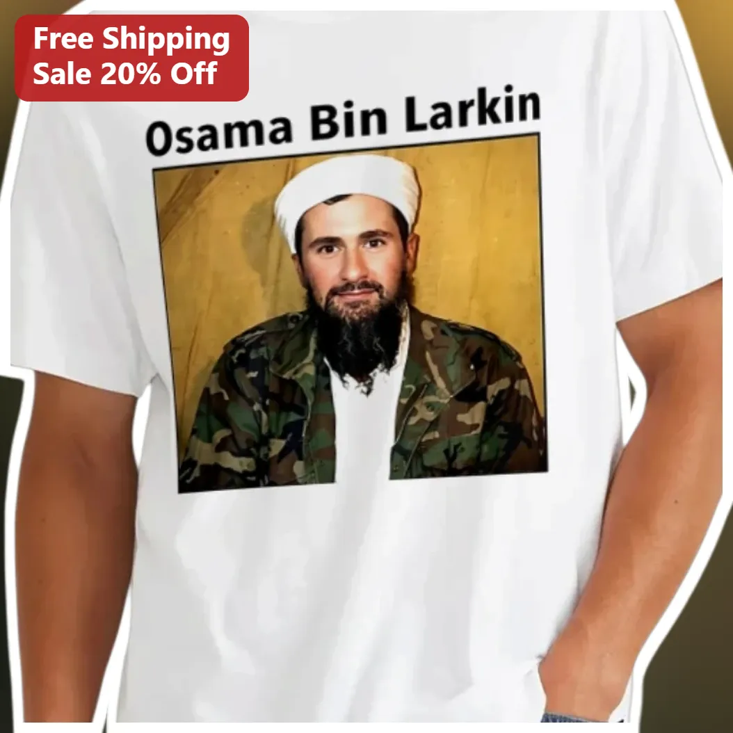 Osama Bin Larkin Tee Dylan Larkin Hockey Parody Shirt Funny Meme Graphic T-Shirt for Red Wings Fans