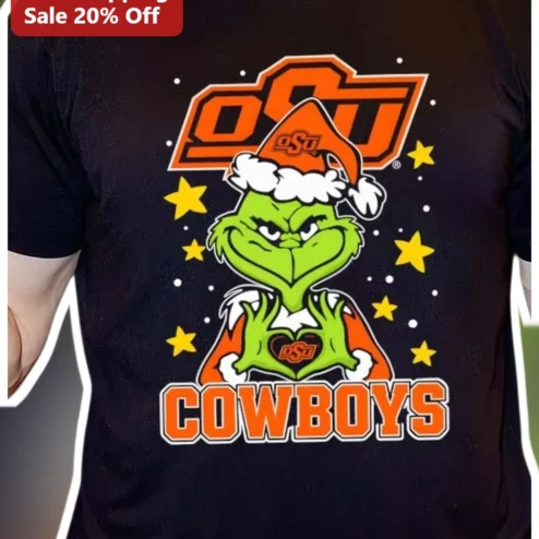 OSU Cowboys Grinch Christmas Tee Oklahoma State University Holiday Fan Gear