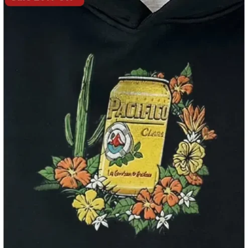 PACIFICO Hoodie Vintage Tropical Beer Can Graphic HIMYM Merch Retro Floral Print Unisex Fall Gift