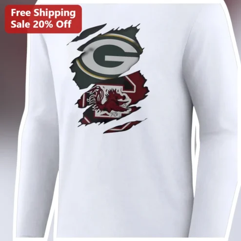 Packers vs Stanford Ripped Through Fabric Long Sleeve Tee
