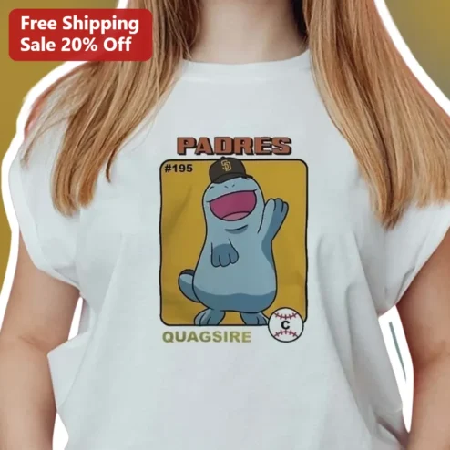 Padres Quagsire Tee San Diego Padres Pokemon Graphic Shirt Vintage Baseball Card Style Gift for Men and Kids