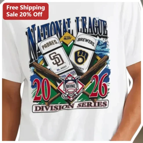 Padres vs Brewers National League Division Series Tee MLB Playoff Fan Gear