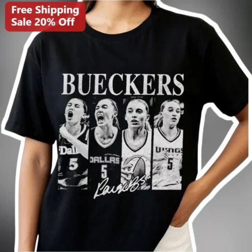 Paige Bueckers Dallas Wings Signature Collage Graphic Tee for WNBA Fans