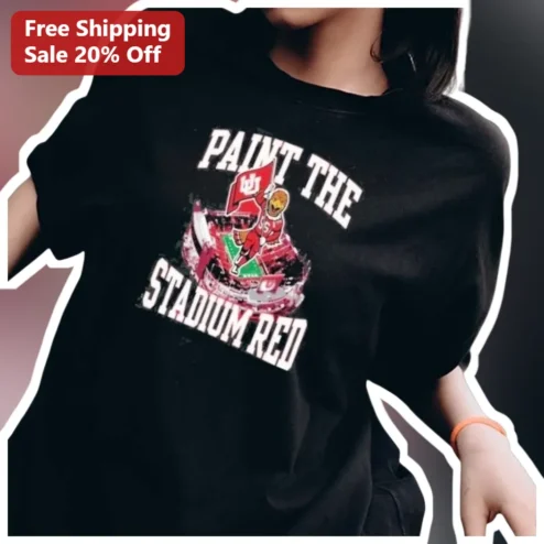 Paint The Stadium Red Swoop Mascot Vintage Collegiate Tee Utah Utes Fan Shirt