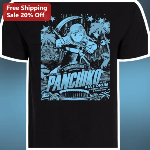 Panchiko Anime Girl Scooter Tee Indie Rock Band Merch Vaporwave Bootleg Shirt
