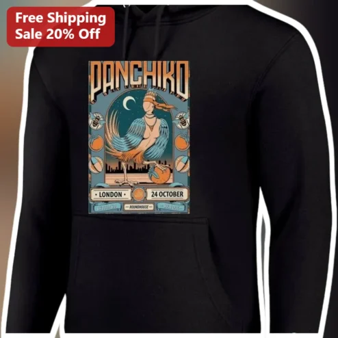Panchiko Hoodie Vintage Tour Poster Design Indie Rock Merch Gift