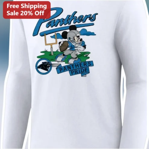 Panthers Pride Mickey Mouse Football Long Sleeve Tee