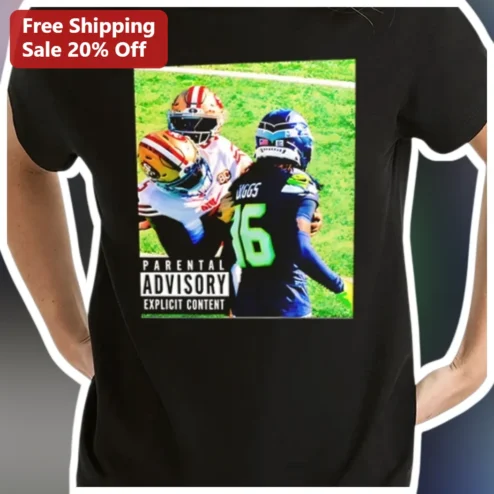 Parental Advisory Explicit Content NFL Football Tee 49ers Seahawks Sports Humor Gift