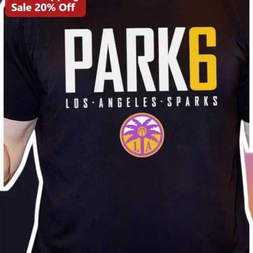 PARK6 Los Angeles Sparks Tee Candace Parker WNBA Fan Shirt Black
