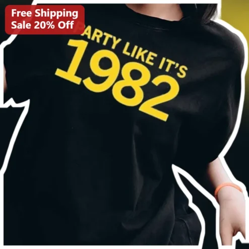Party Like It's 1982 Retro Birthday Tee Turning 40 Gift