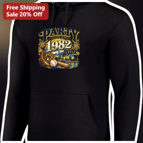 Party Like It's Baseball Birthday Hoodie Vintage Sports Fan Gift