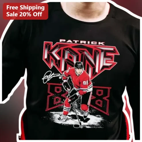 Patrick Kane 88 Long Sleeve Shirt Chicago Fan Apparel NHL Hockey Gift