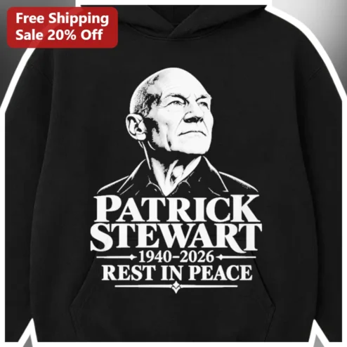 Patrick Stewart 1940-2026 Rest In Peace Tribute Hoodie