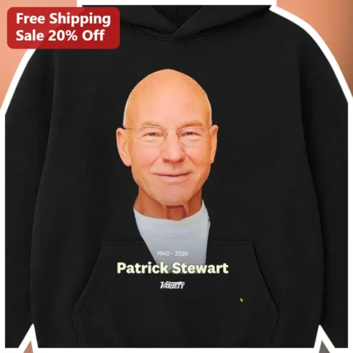 Patrick Stewart Hoodie Sir Patrick Actor Tribute 1940-2026 Memorial Fan Merch Gift