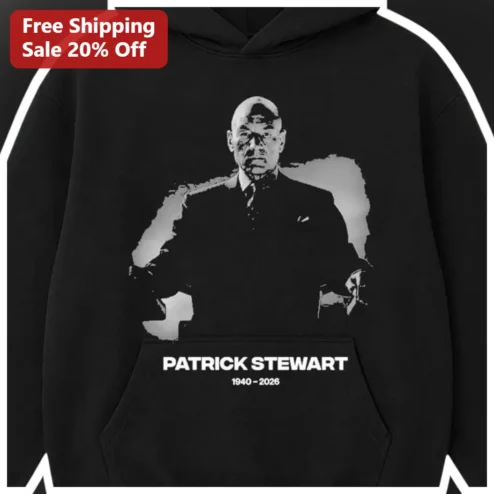 Patrick Stewart Hoodie Star Trek Picard Jean-Luc Fan Gift Black Pullover