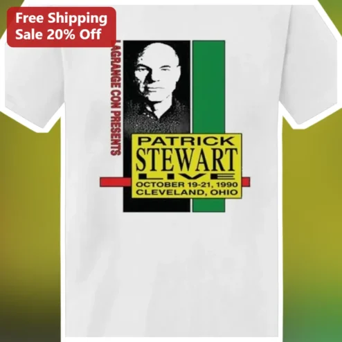 Patrick Stewart Live Tee Vintage 1990 Cleveland Concert Tour Shirt Star Trek Actor Merch