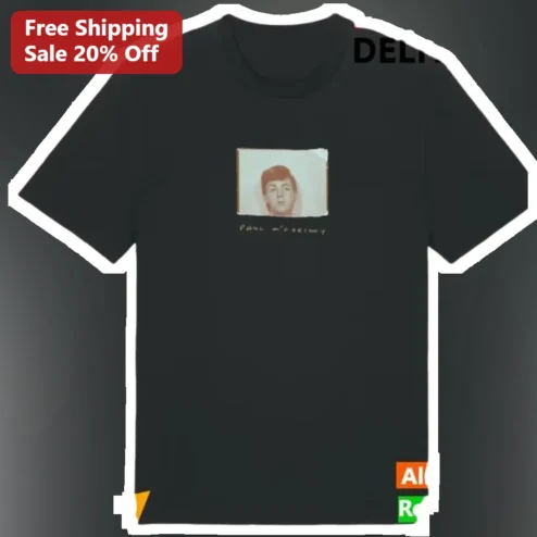 Paul McCartney Tee Vintage Rock Band Portrait Graphic T-Shirt for Music Fans
