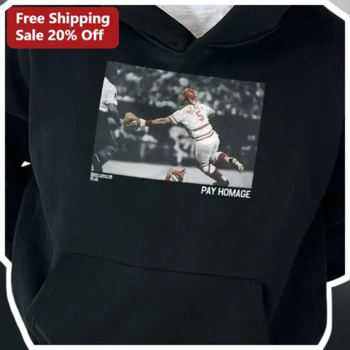 PAY HOMAGE Albert Pujols Baseball Hoodie Vintage Sports Tribute Graphic Pullover for Men