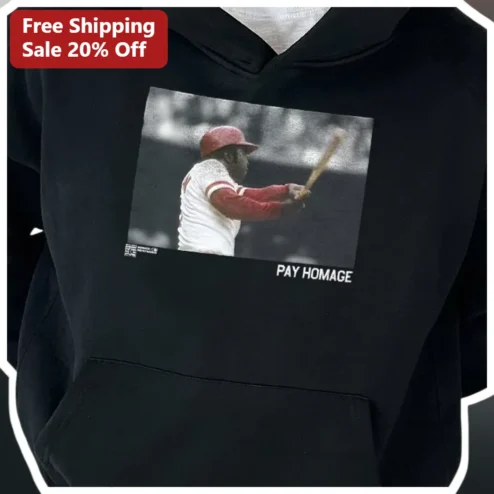 Pay Homage Vintage Baseball Player Hoodie Retro Sports Apparel Gift for Men Women
