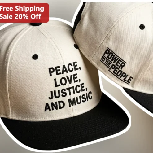Peace Love Justice And Music Power To The People Hat Vintage Protest Snapback Cap Social Justice Activist Gift