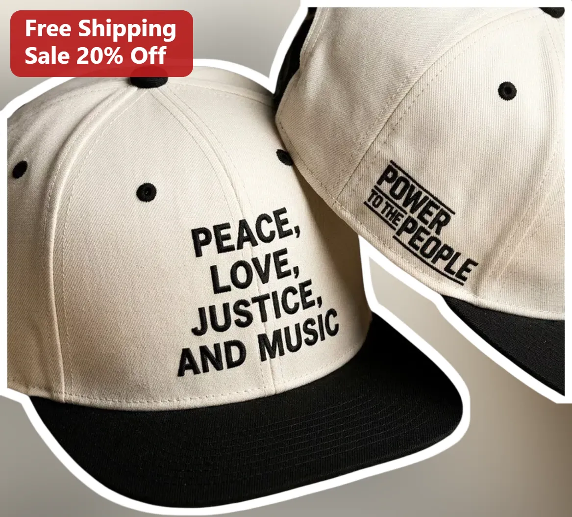 Peace Love Justice And Music Power To The People Hat Vintage Protest Snapback Cap Social Justice Activist Gift