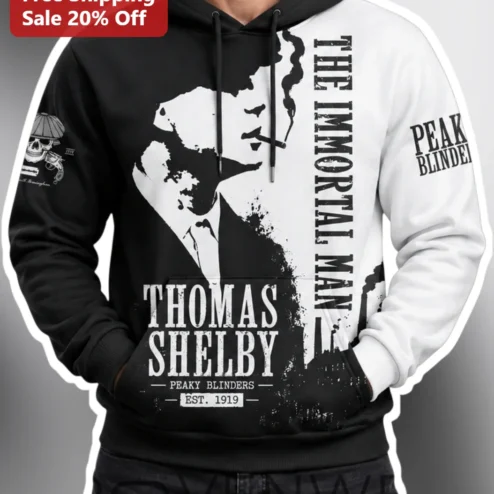 Peaky Blinders The Immortal Man Thomas Shelby Hoodie Est. 1919 Vintage Noir Graphic Apparel