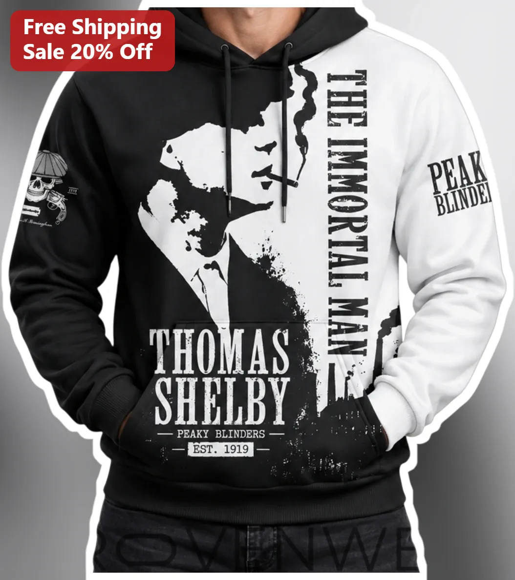 Peaky Blinders The Immortal Man Thomas Shelby Hoodie Est. 1919 Vintage Noir Graphic Apparel