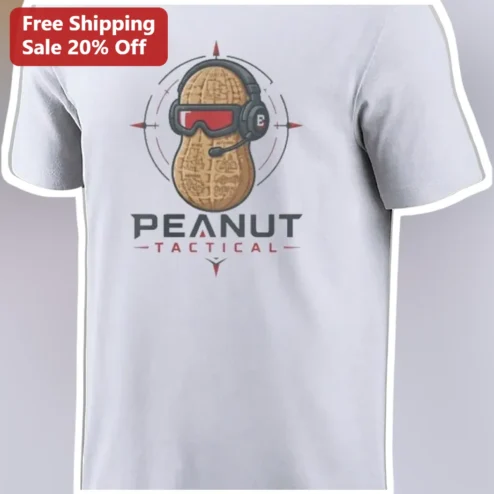 Peanut Tactical Tee Funny Gamer Military Parody Graphic Shirt Unisex Cotton