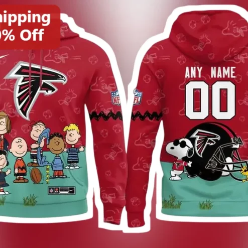 PEANUTS Atlanta Falcons NFL Fan Hoodie Personalized Snoopy Charlie Brown Gift