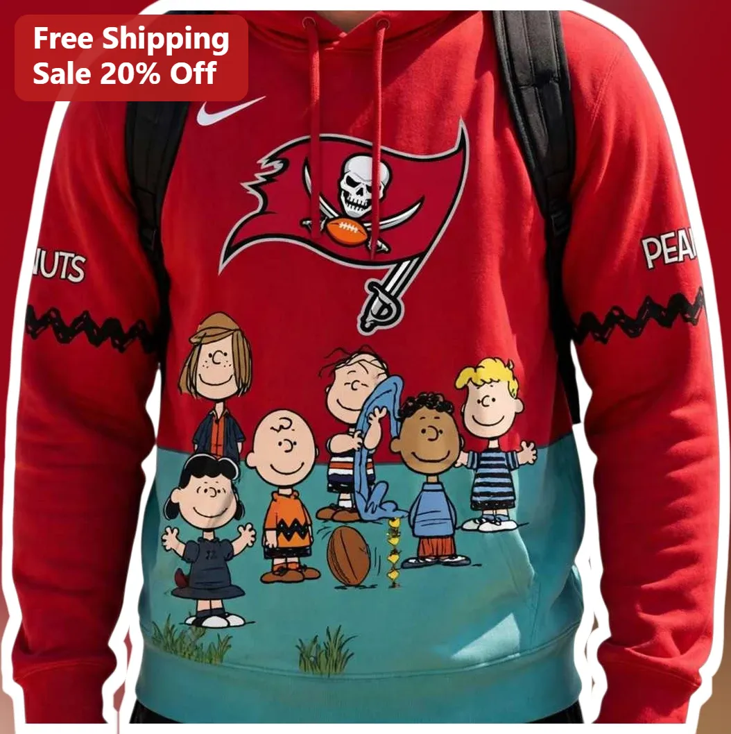 Peanuts Characters Football Pirate Skull Hoodie Vintage Cartoon Sports Sweatshirt