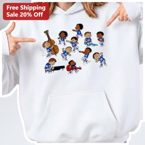 Peanuts Gang Band Hoodie Snoopy Charlie Brown Vintage Cartoon Music Pullover