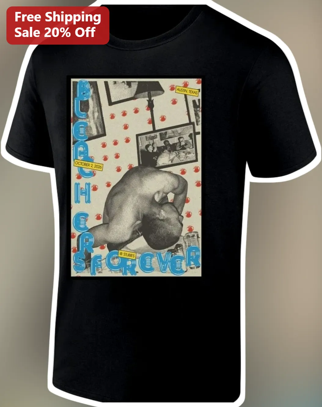 Pecan's Forever Tee Vintage Concert Collage Graphic Shirt for Food Lovers