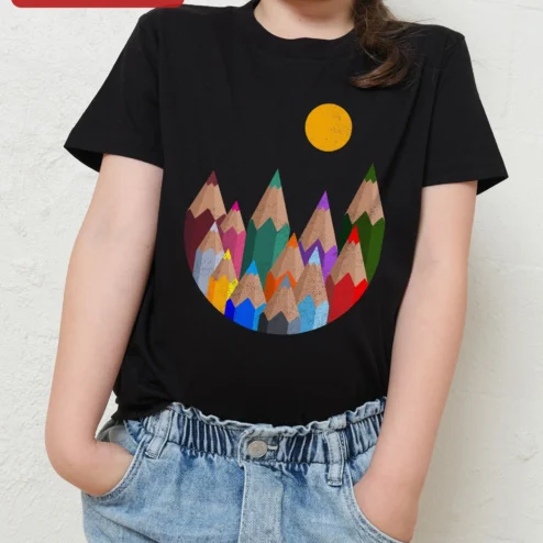 Pencil Mountain Art Teacher Tee Gift for Educators