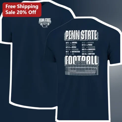 Penn State Football Nittany Lions Team Schedule Vintage Graphic Tee