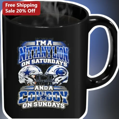 Penn State Nittany Lion Cowboy Mug I'm A Nittany Lion On Saturdays And A Cowboy On Sundays Coffee Cup