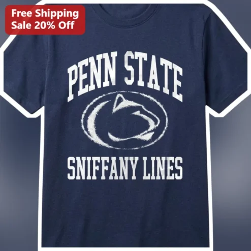 Penn State Sniffany Lines Tee Nittany Lions Distressed Vintage College Humor Shirt for Fans Alumni