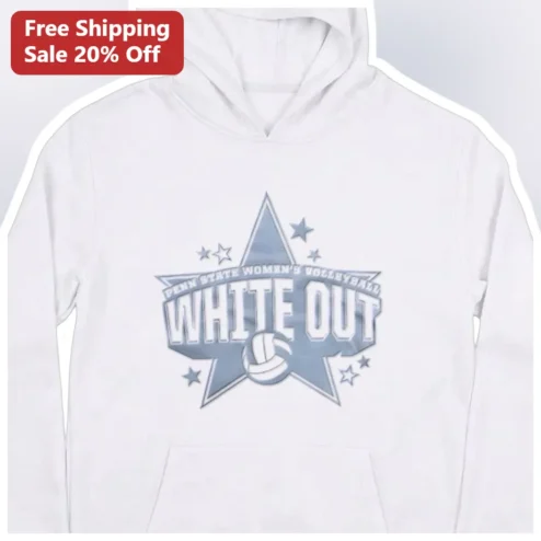 Penn State Women's Volleyball White Out Hoodie Nittany Lions Game Day Apparel
