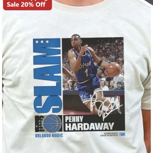 Penny Hardaway Orlando Magic Vintage Trading Card Tee 90s NBA Retro Basketball Shirt