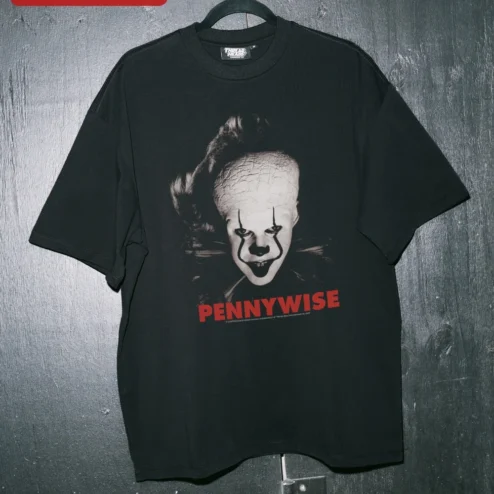 Pennywise IT Movie Clown Horror Graphic Tee Halloween Costume Shirt for Men Women
