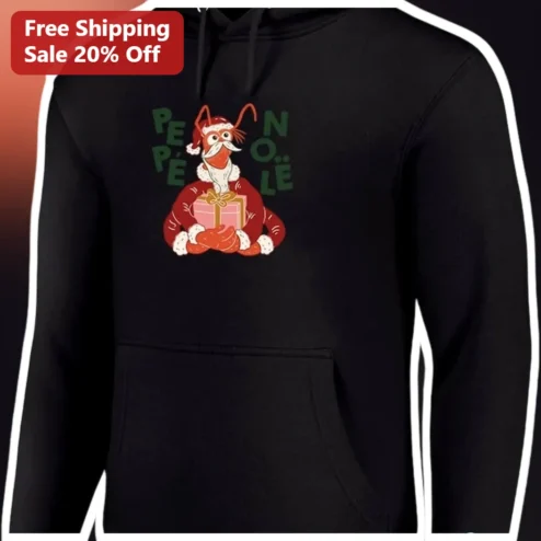 Père Noël Hoodie Funny Christmas Lobster Santa Claus Graphic Sweatshirt Holiday Gift available at our Chicago, Illinois warehouse